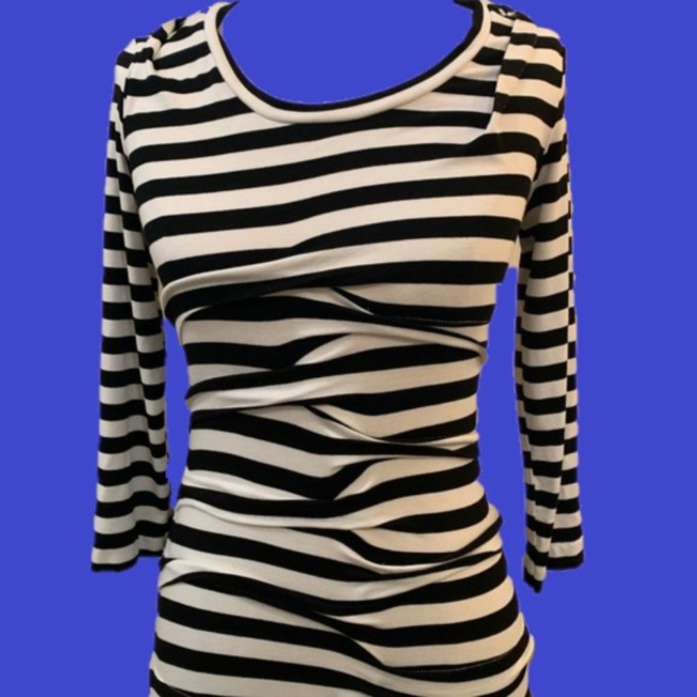 SOLD - Nicole Miller Ruched Jersey Fitted Stretchy Dress - Picture 5 of 16